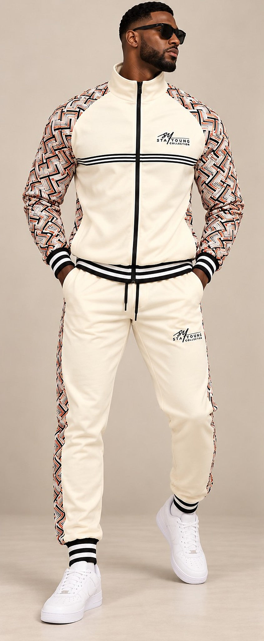 Ivory Chevron Tracksuit