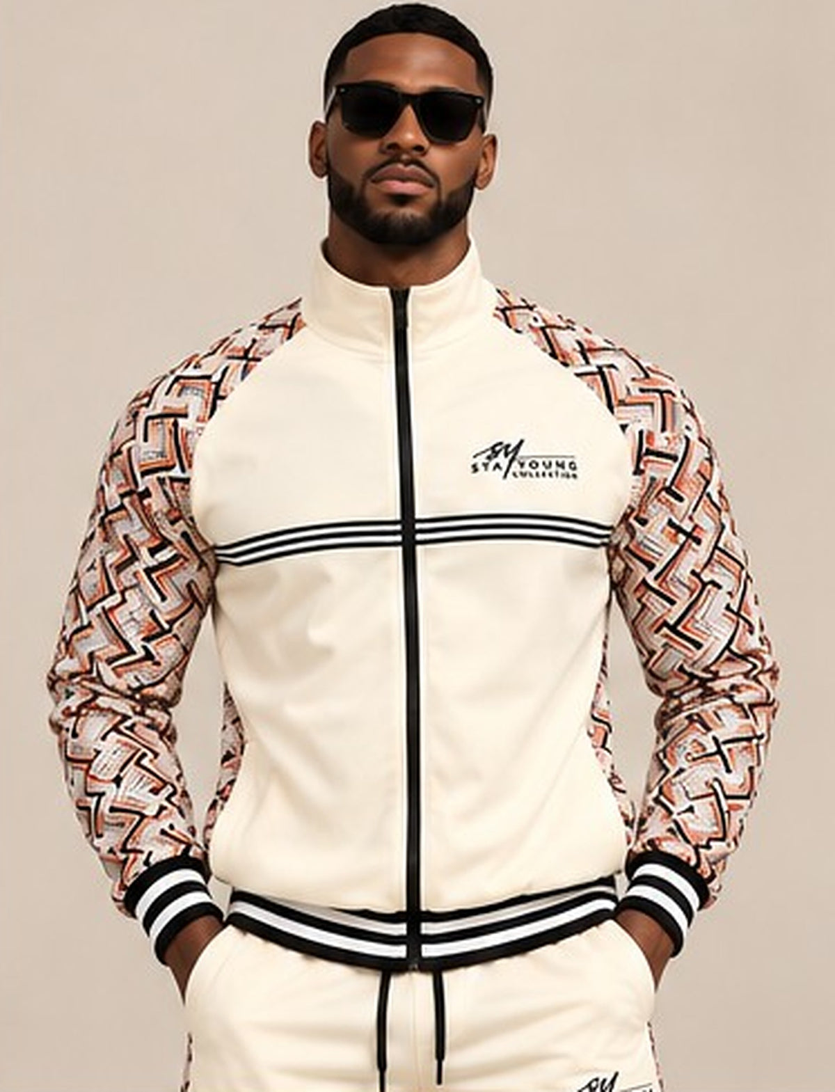 Ivory Chevron Tracksuit